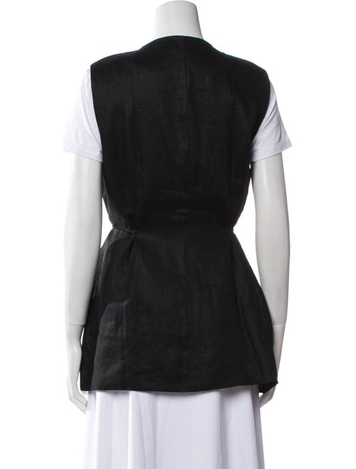 Dissh Linen Crew Neck Button-Up Top