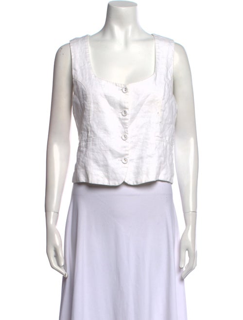 Dissh Linen Square Neckline Crop Top