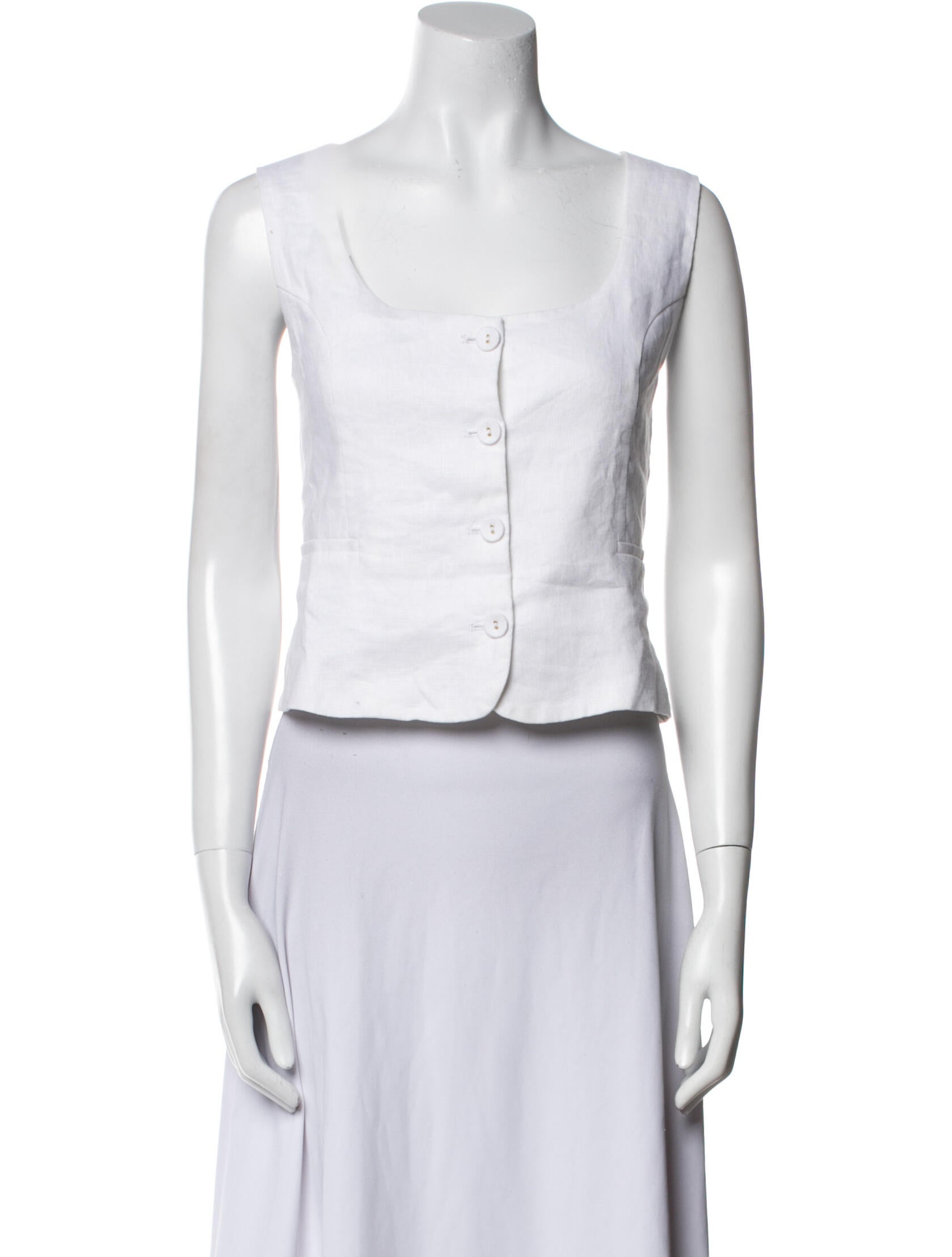 Dissh Linen Square Neckline Crop Top