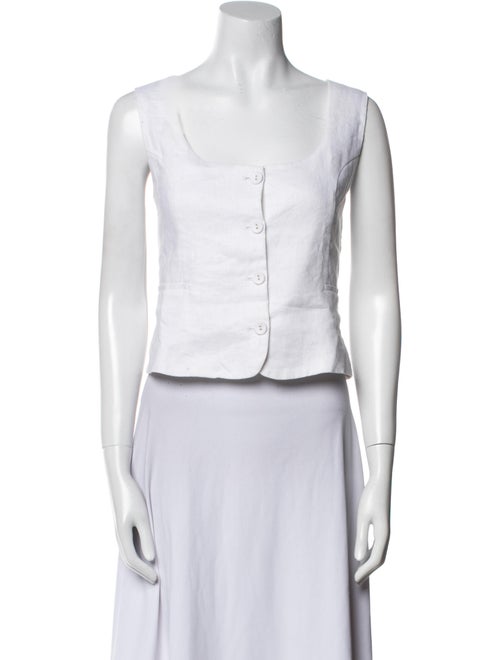 Dissh Linen Square Neckline Crop Top