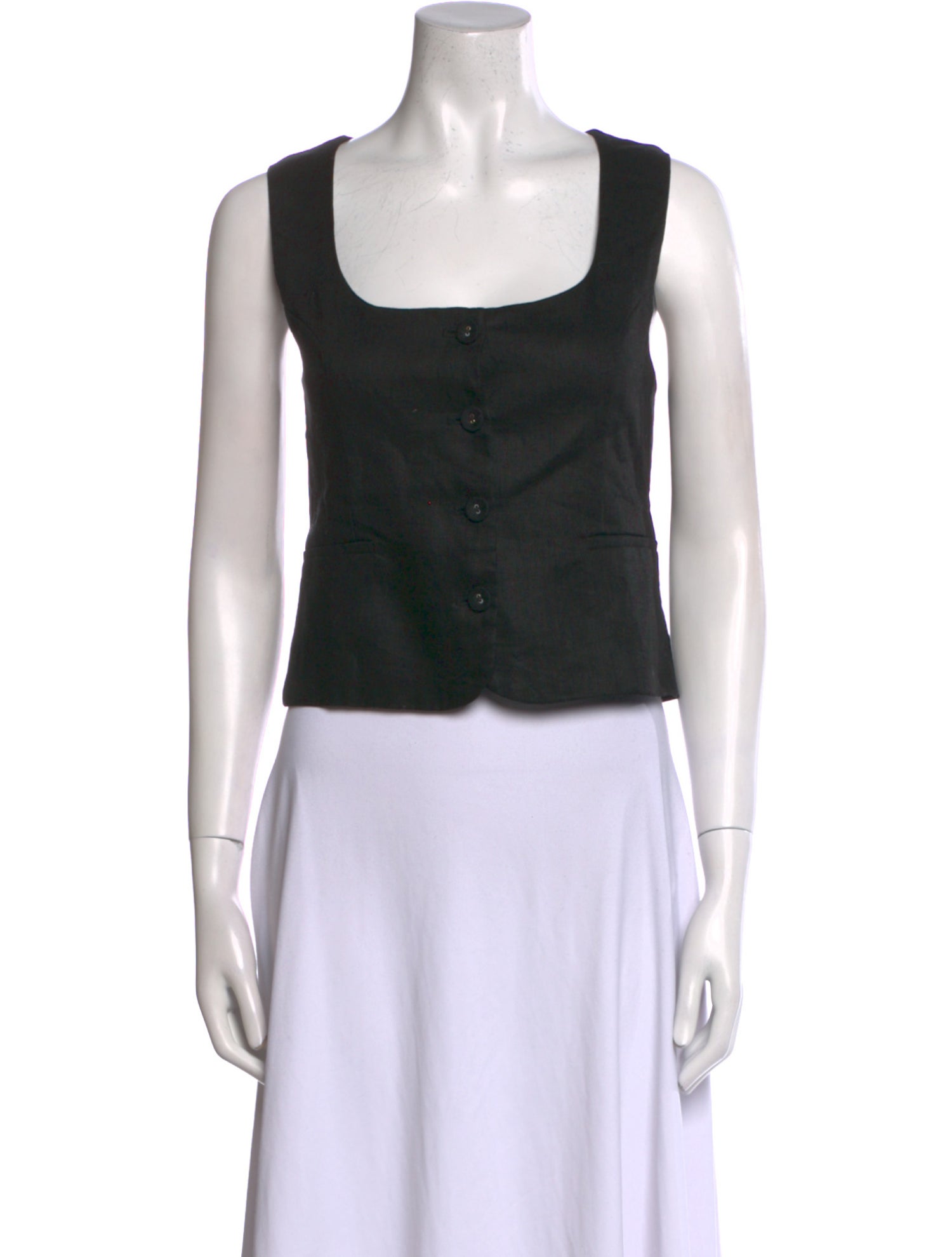 Dissh Linen Square Neckline Crop Top