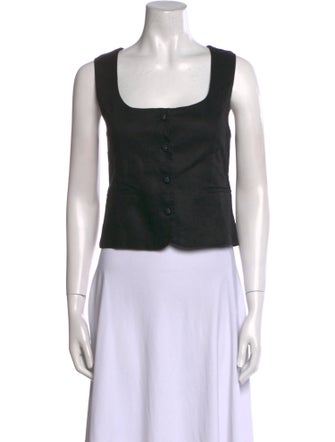 Dissh Linen Square Neckline Crop Top