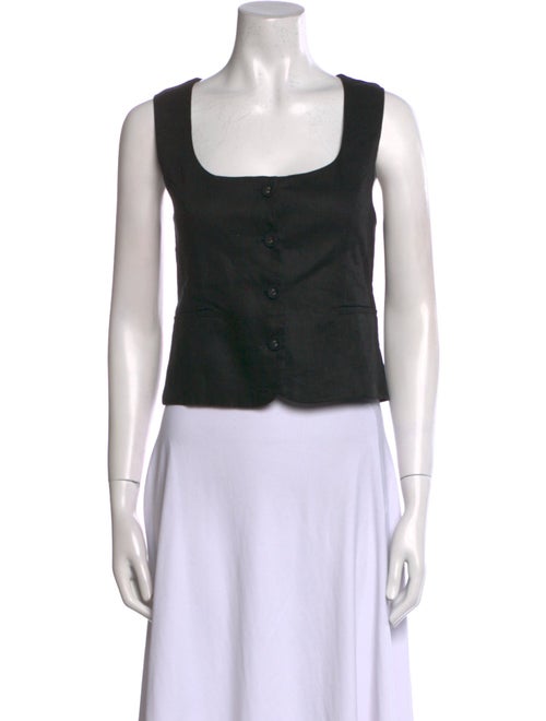 Dissh Linen Square Neckline Crop Top