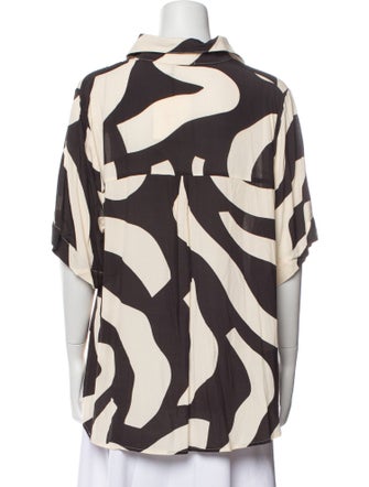 Dissh Printed Three-Quarter Sleeve Button-Up Top