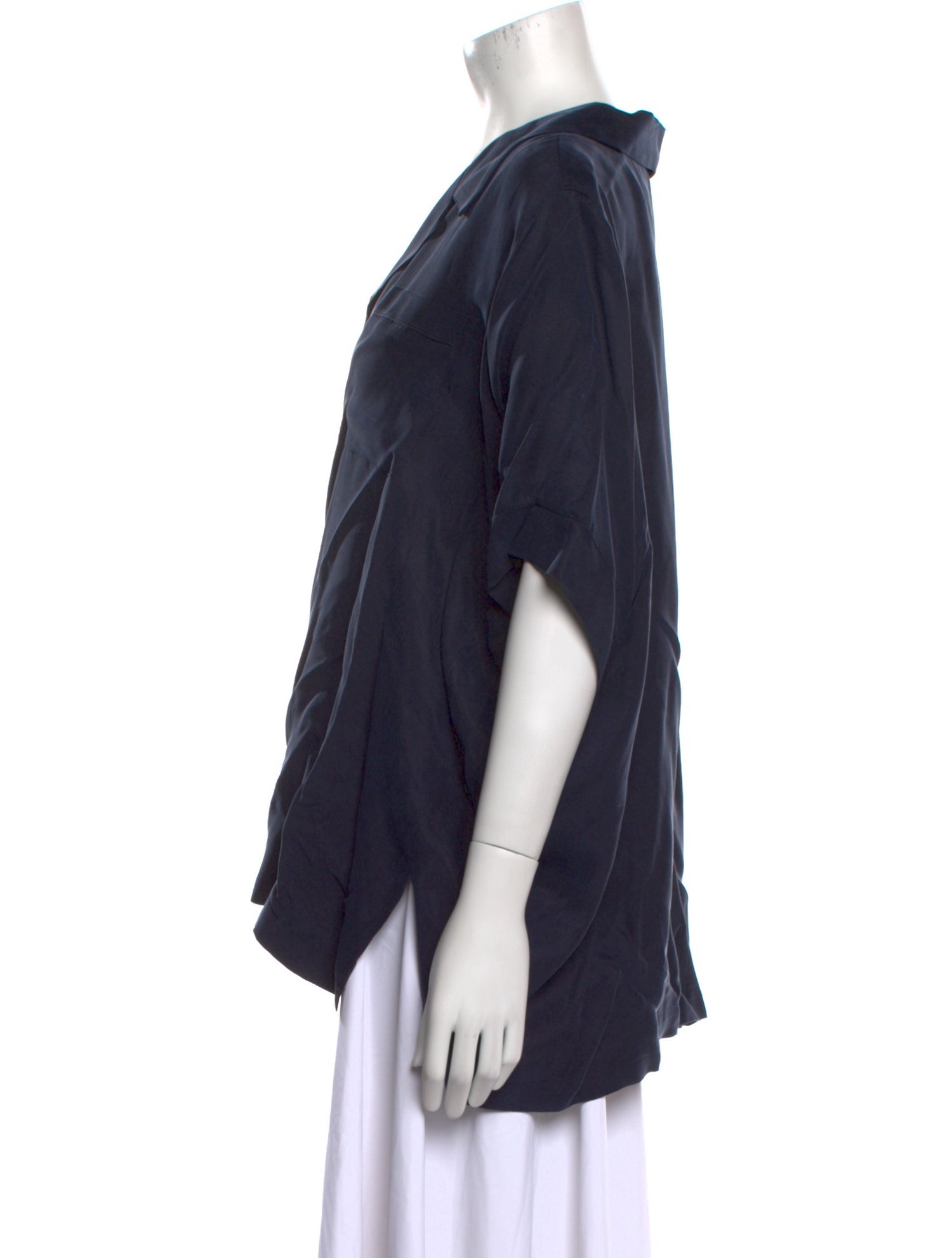 Dissh V-Neck Short Sleeve Button-Up Top