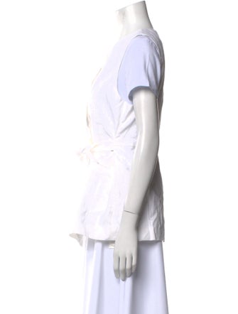 Dissh Linen Scoop Neck Button-Up Top