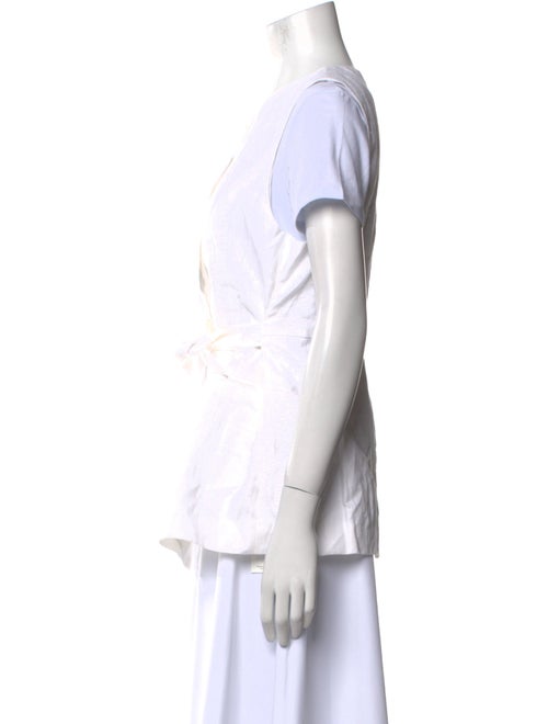 Dissh Linen Scoop Neck Button-Up Top