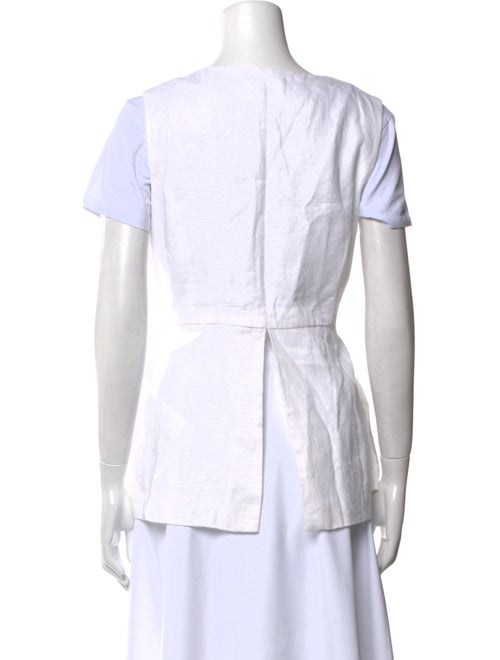 Dissh Linen Scoop Neck Button-Up Top