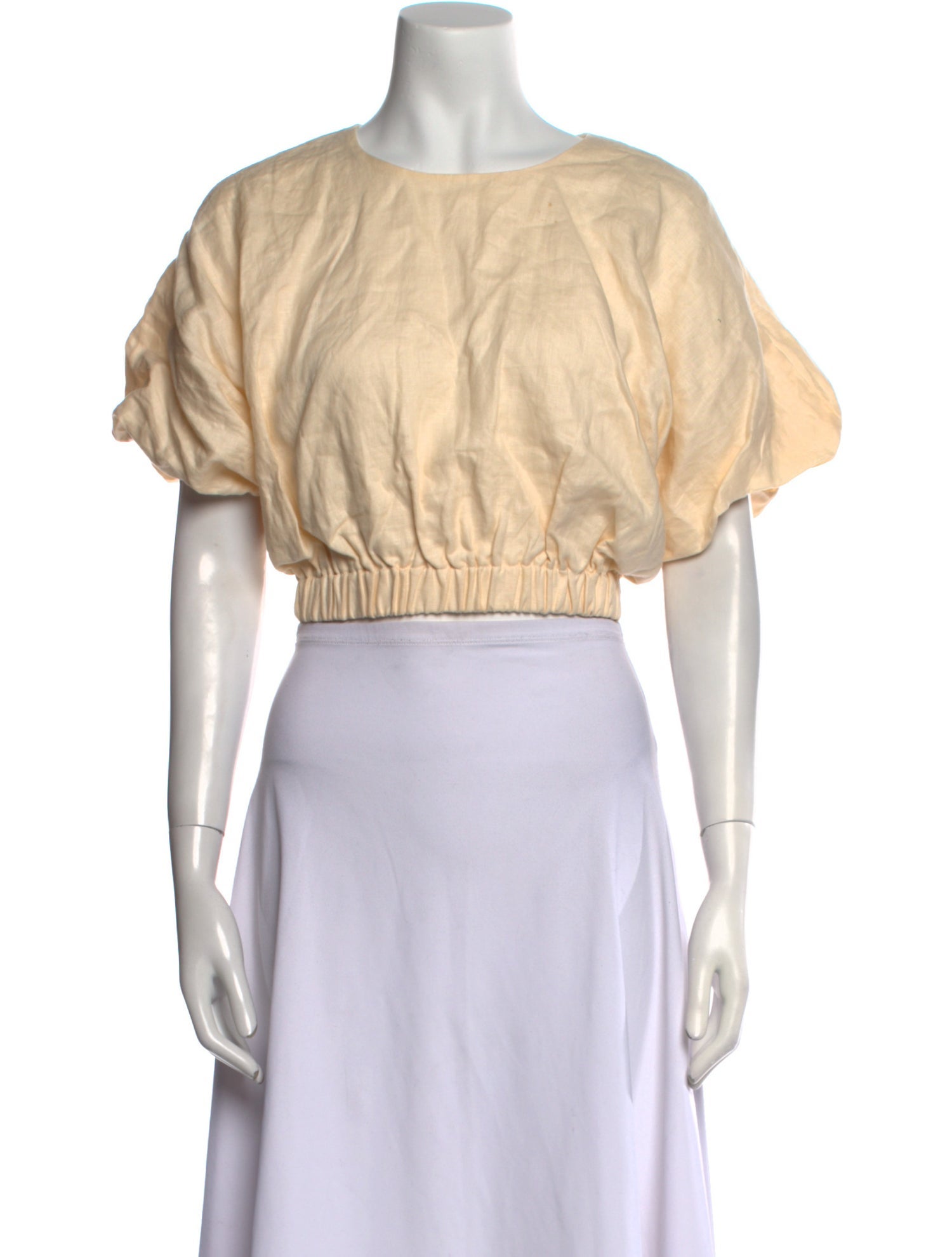 Dissh Linen Scoop Neck Crop Top