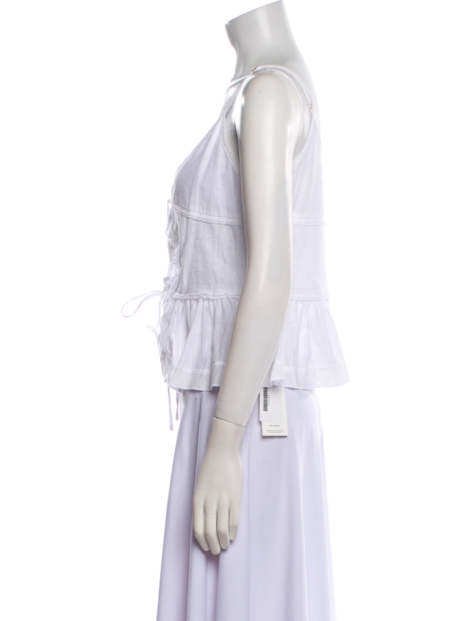 Dissh Linen V-Neck Crop Top