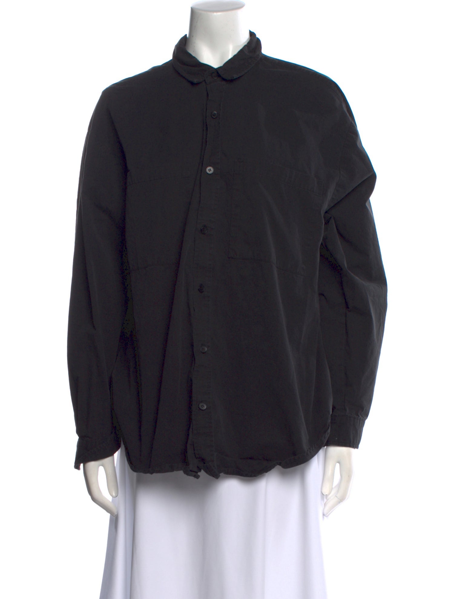 Dissh Mock Neck Long Sleeve Button-Up Top