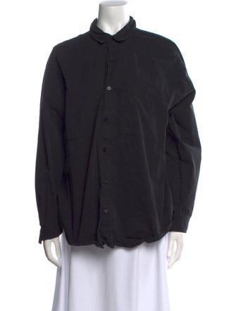 Dissh Mock Neck Long Sleeve Button-Up Top