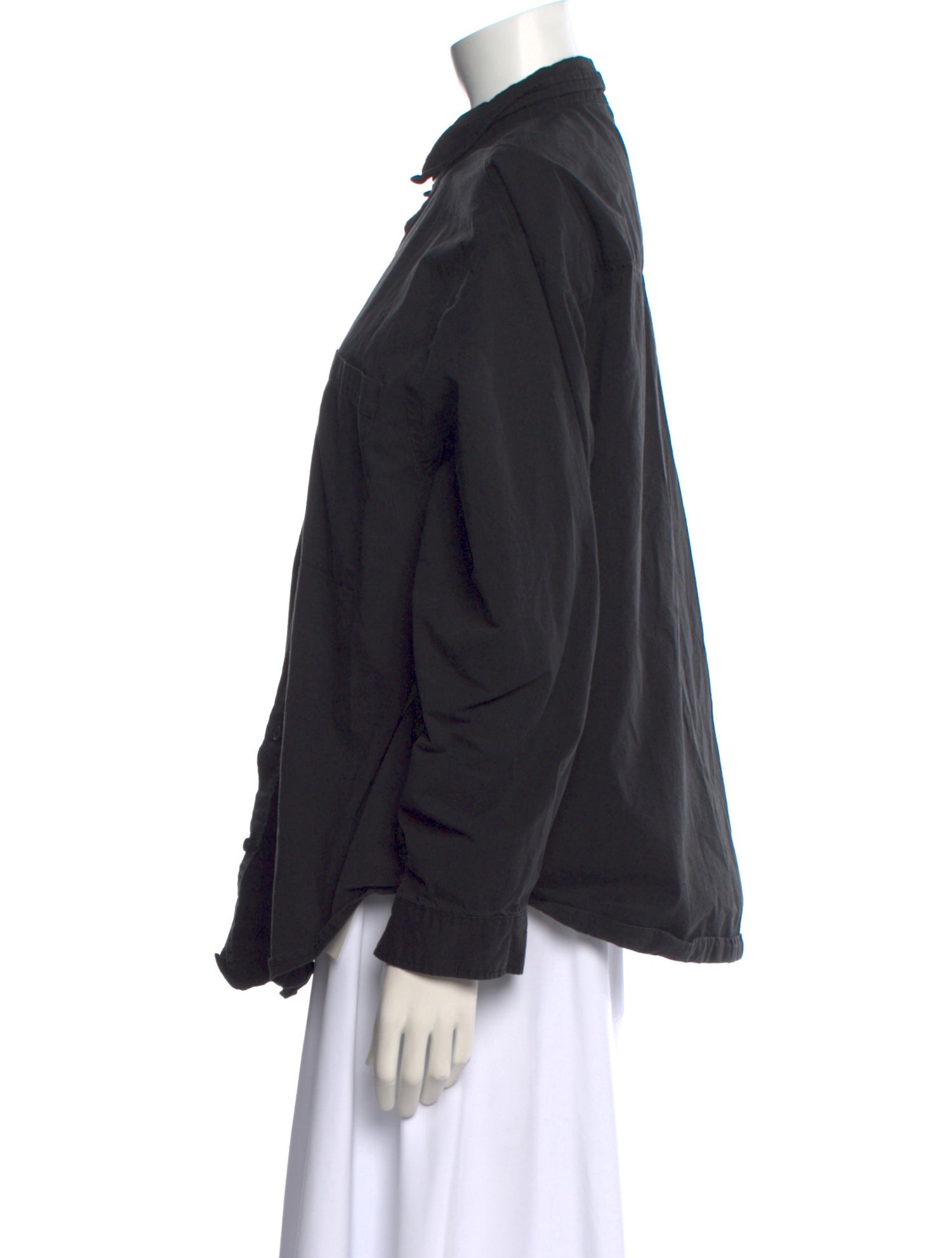 Dissh Mock Neck Long Sleeve Button-Up Top