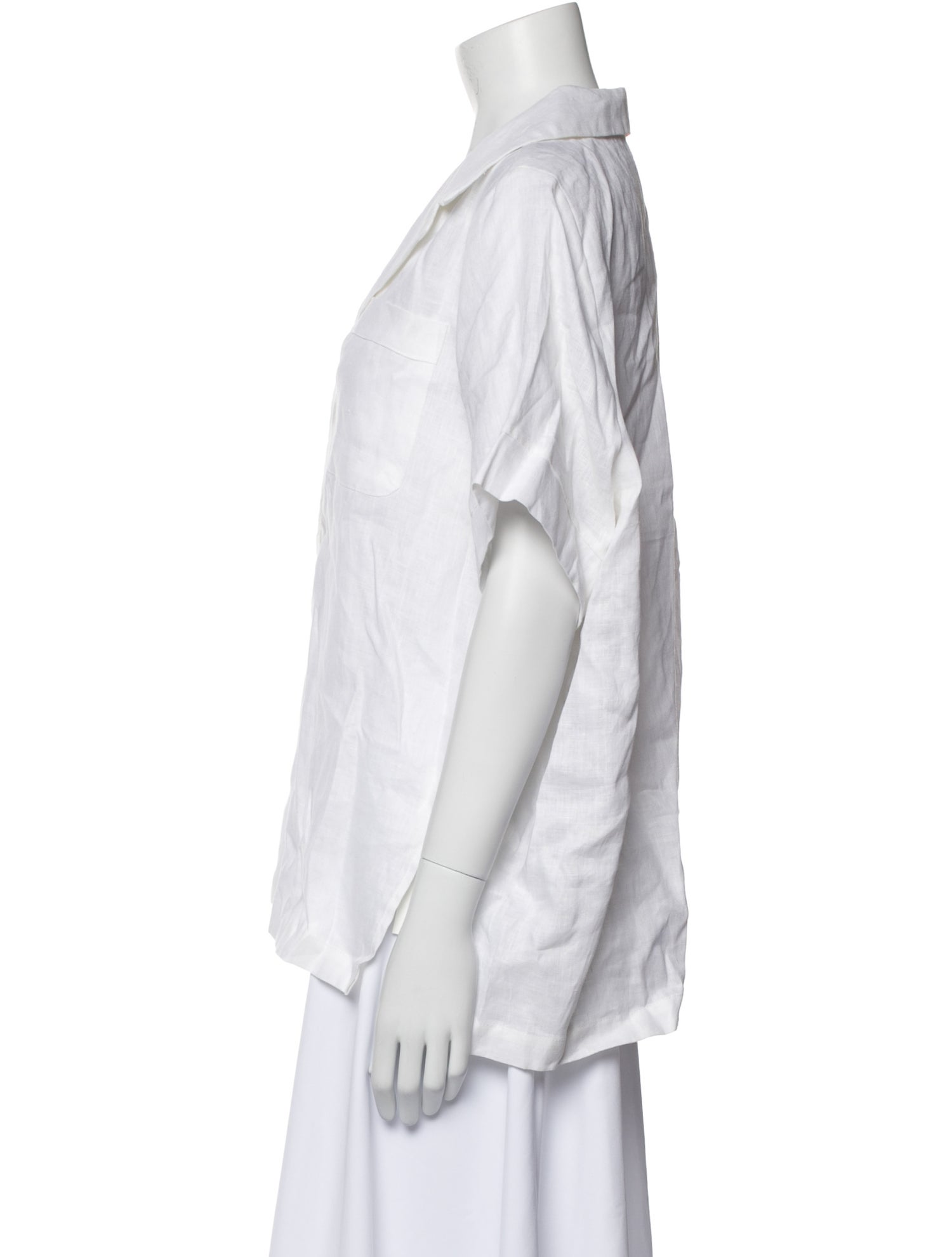 Dissh Linen Short Sleeve Button-Up Top