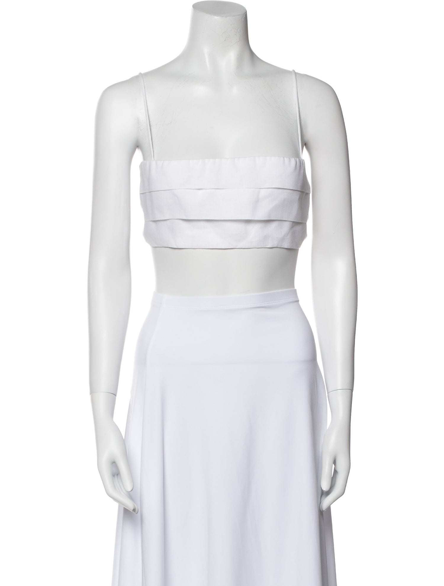 Dissh Linen Square Neckline Crop Top