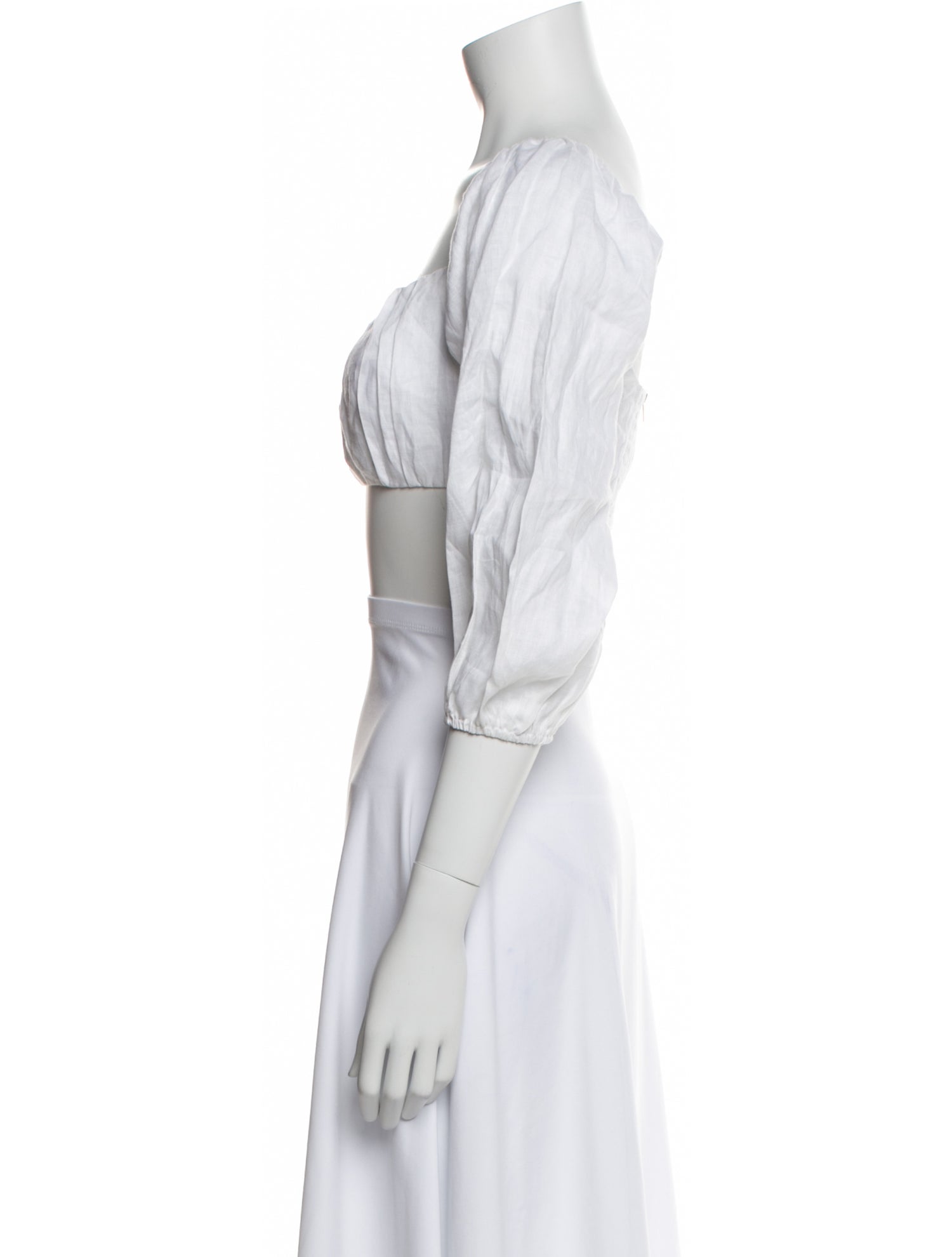 Dissh Linen Square Neckline Crop Top