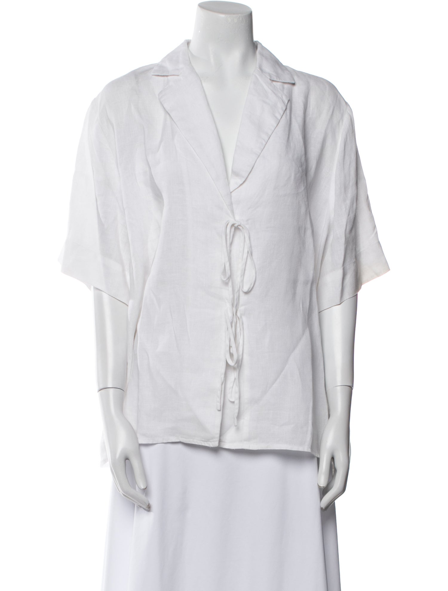 Dissh Linen V-Neck Button-Up Top