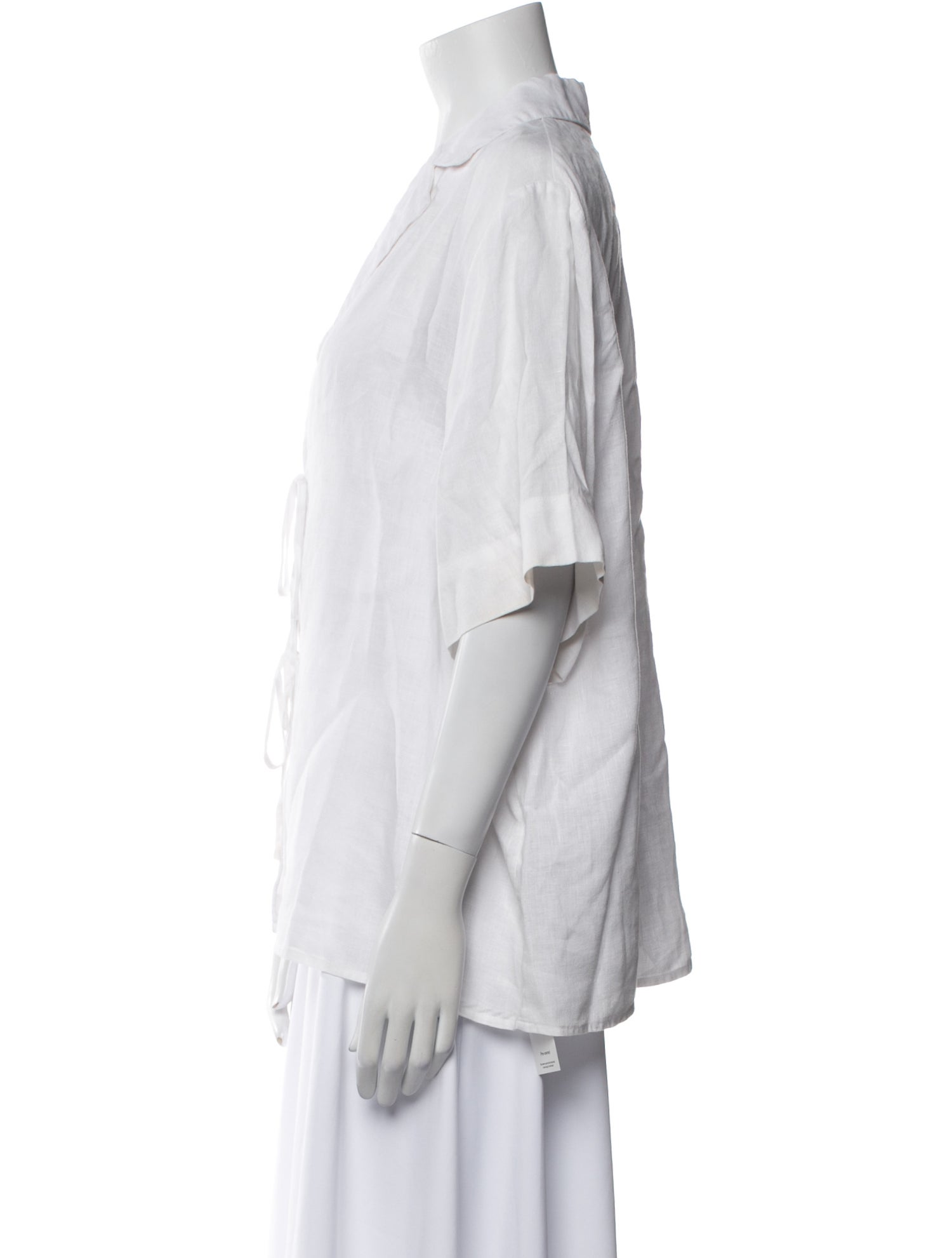 Dissh Linen V-Neck Button-Up Top