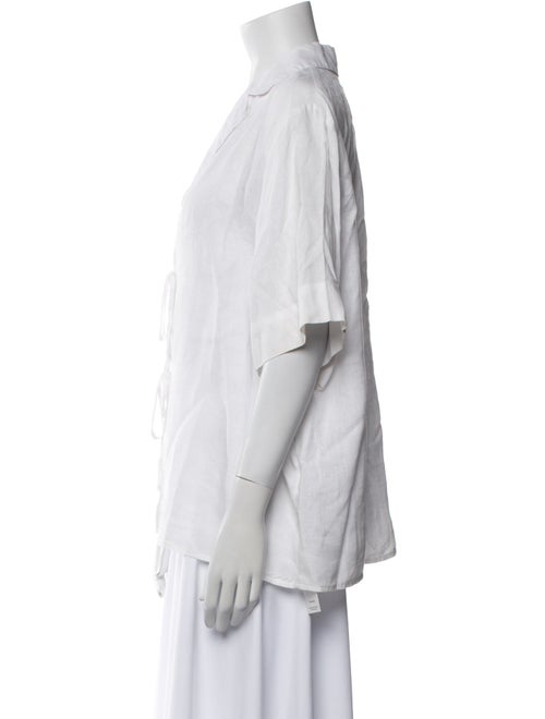 Dissh Linen V-Neck Button-Up Top