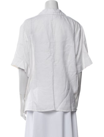 Dissh Linen V-Neck Button-Up Top