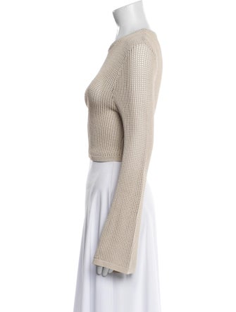 Dissh Crew Neck Long Sleeve Crop Top