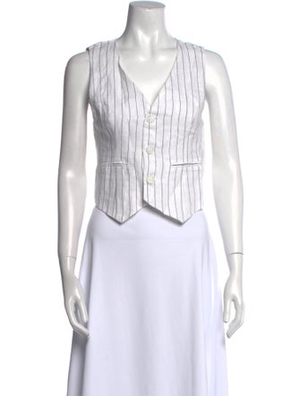 Dissh Linen Striped Crop Top