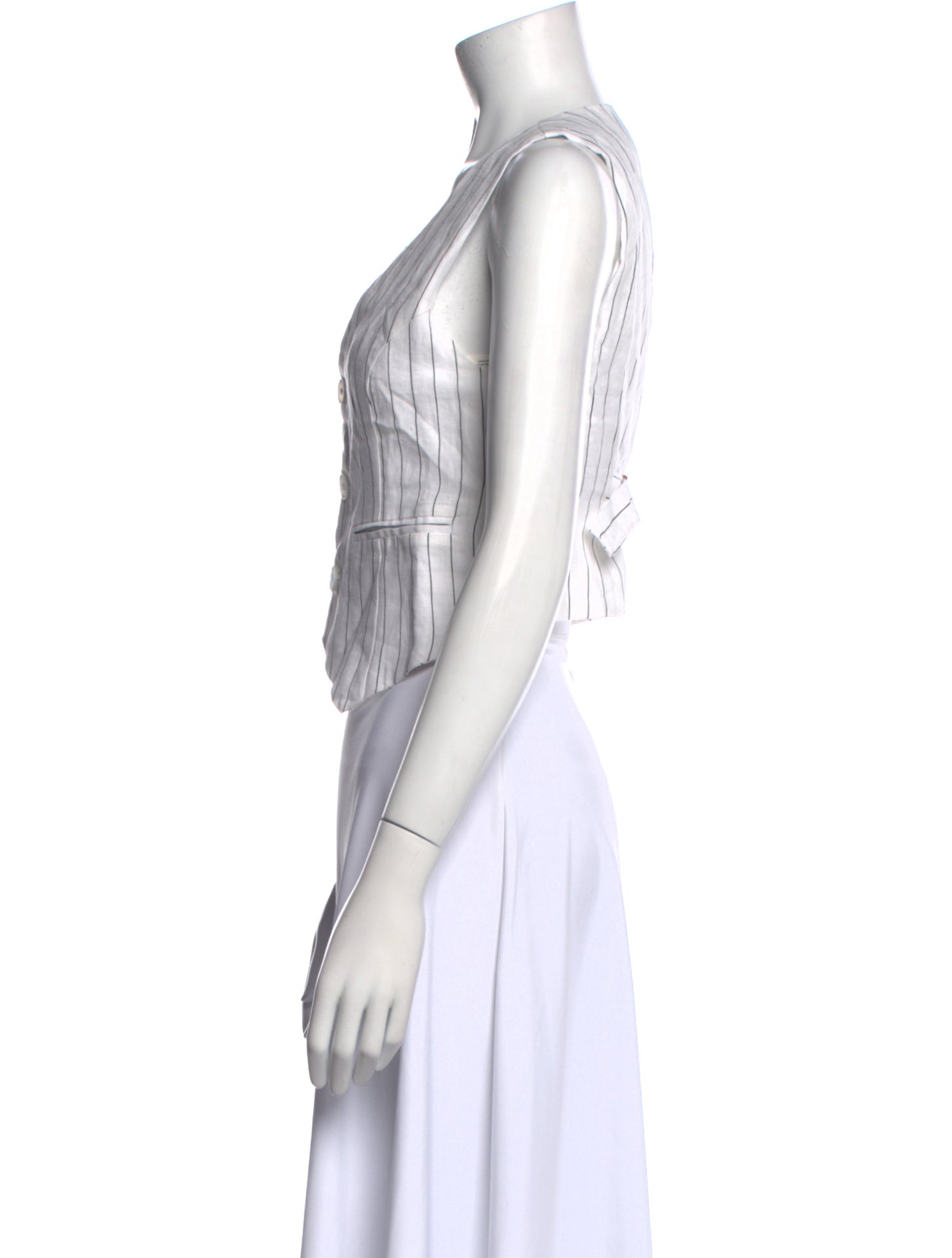 Dissh Linen Striped Crop Top