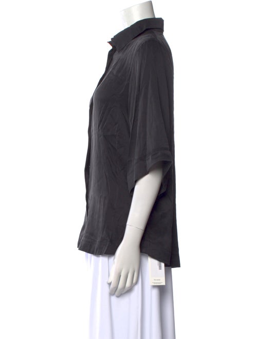 Dissh Silk Three-Quarter Sleeve Button-Up Top