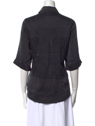 Dissh Silk Three-Quarter Sleeve Button-Up Top