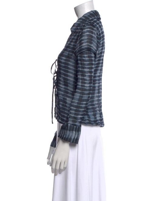 Dissh Plaid Print Long Sleeve Blouse