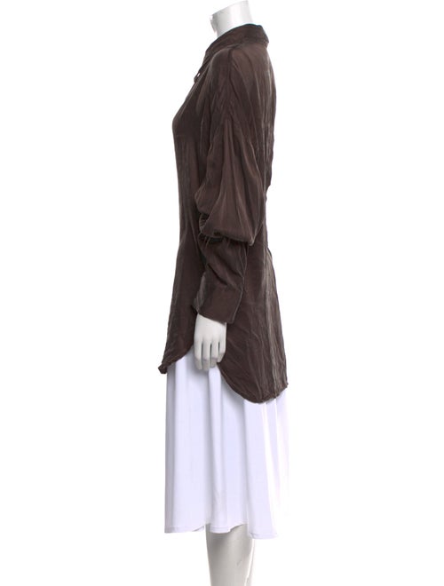 Dissh Silk Long Sleeve Button-Up Top