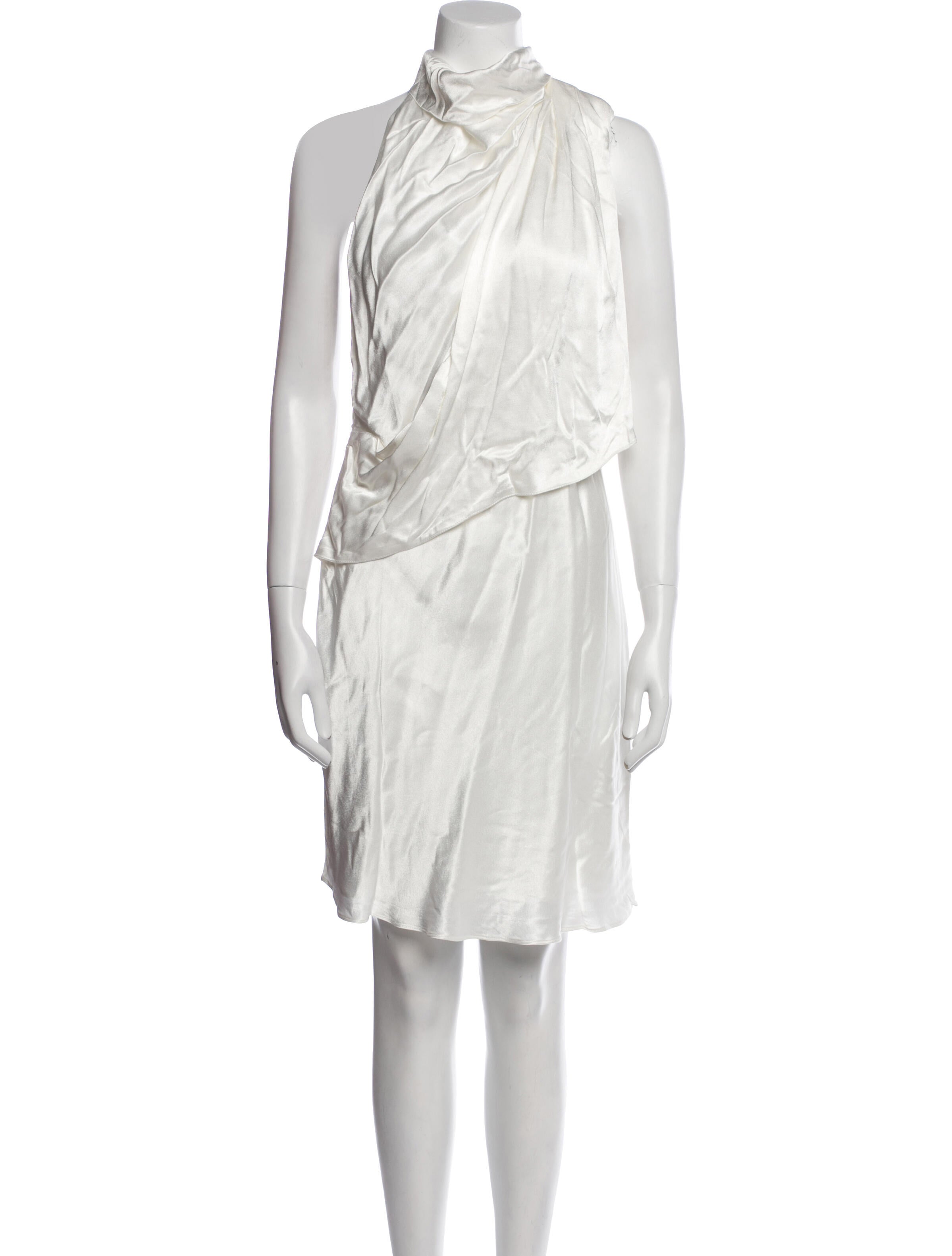 Dissh Mock Neck Knee-Length Dress - White Dresses, Clothing - WDHIS29071 |  The RealReal
