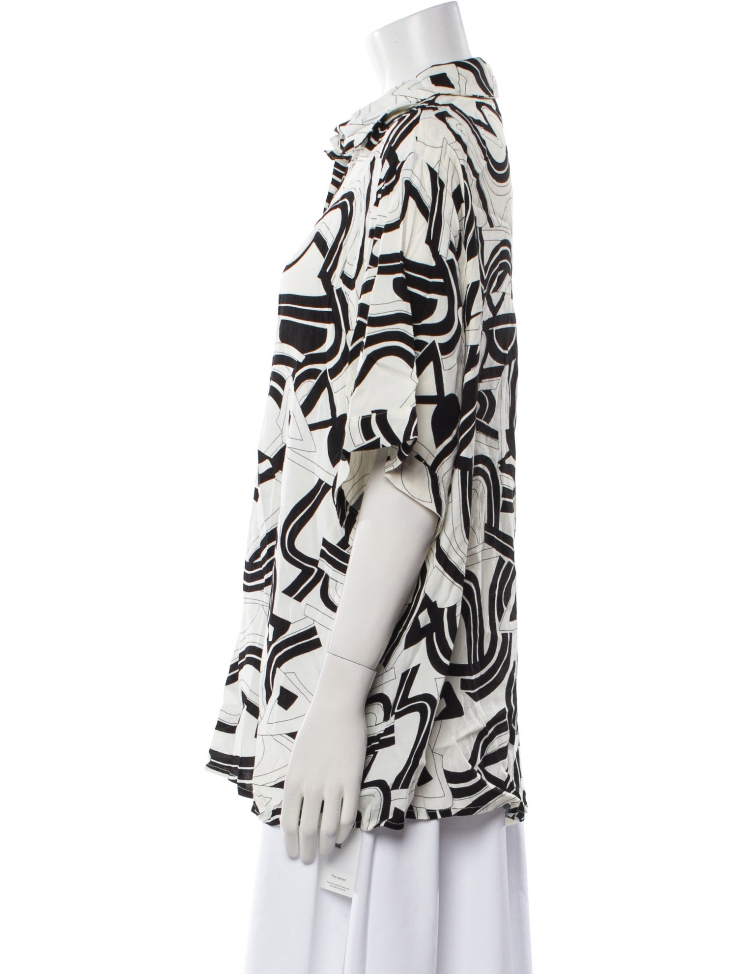 Dissh Printed Short Sleeve Button-Up Top