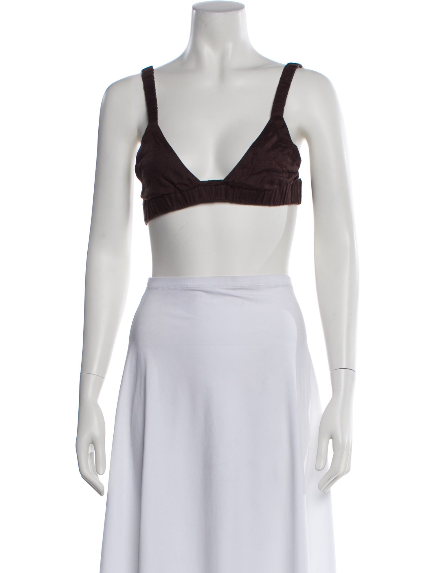 Dissh Linen V-Neck Crop Top