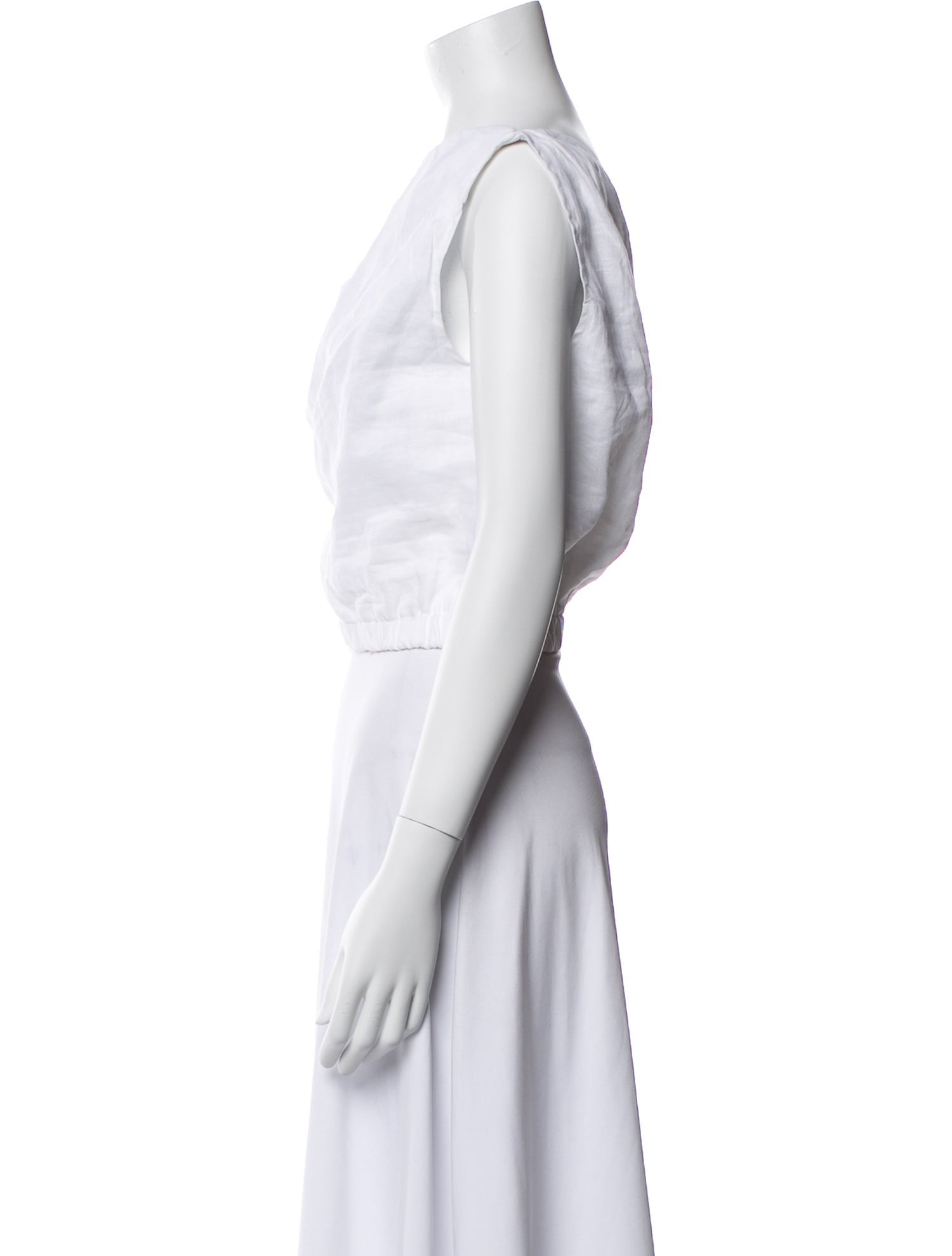 Dissh Linen Asymmetrical Crop Top