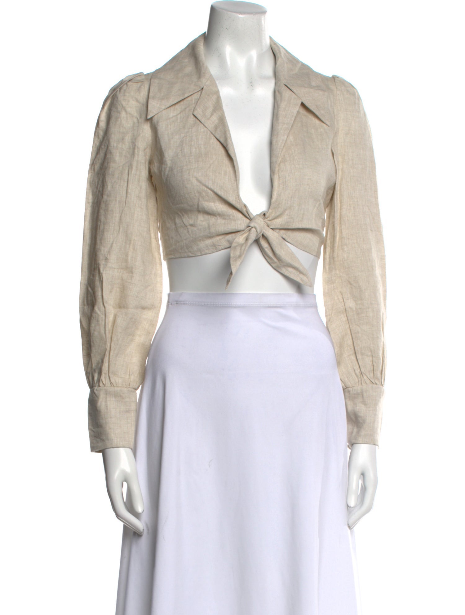 Dissh Linen V-Neck Crop Top