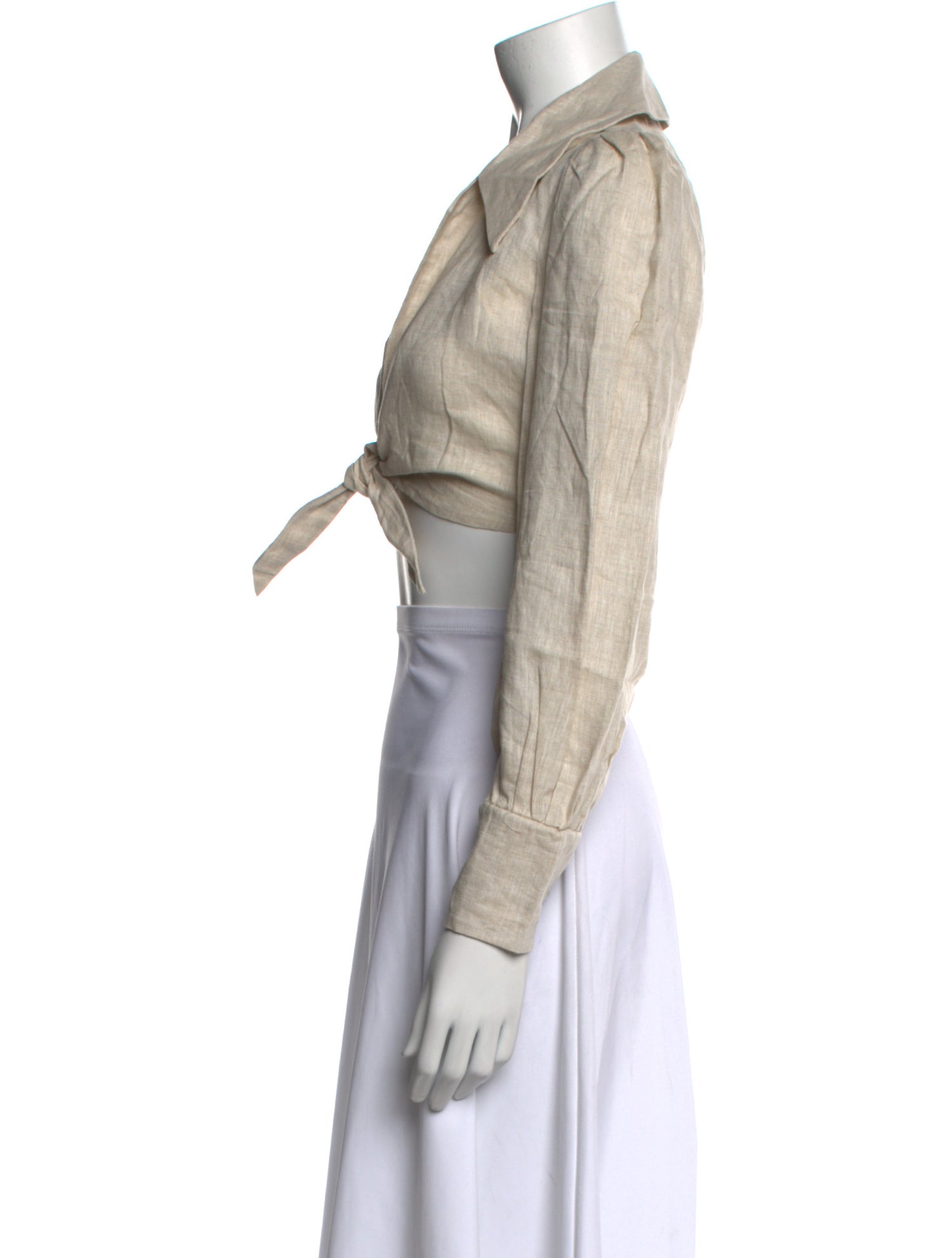 Dissh Linen V-Neck Crop Top