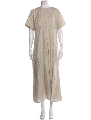 Pre-owned Dissh Linen Long Dress W/ Tags In Neutral