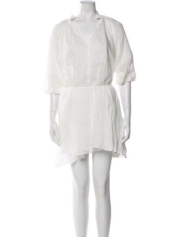 Pre-owned Dissh V-neck Mini Dress W/ Tags In White