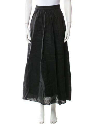 Pre-owned Dissh Linen Midi Length Skirt In Black