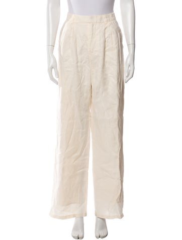 Pre-owned Dissh Linen Wide Leg Pants In Neutral