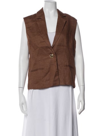 Pre-owned Dissh Linen Vest In Brown