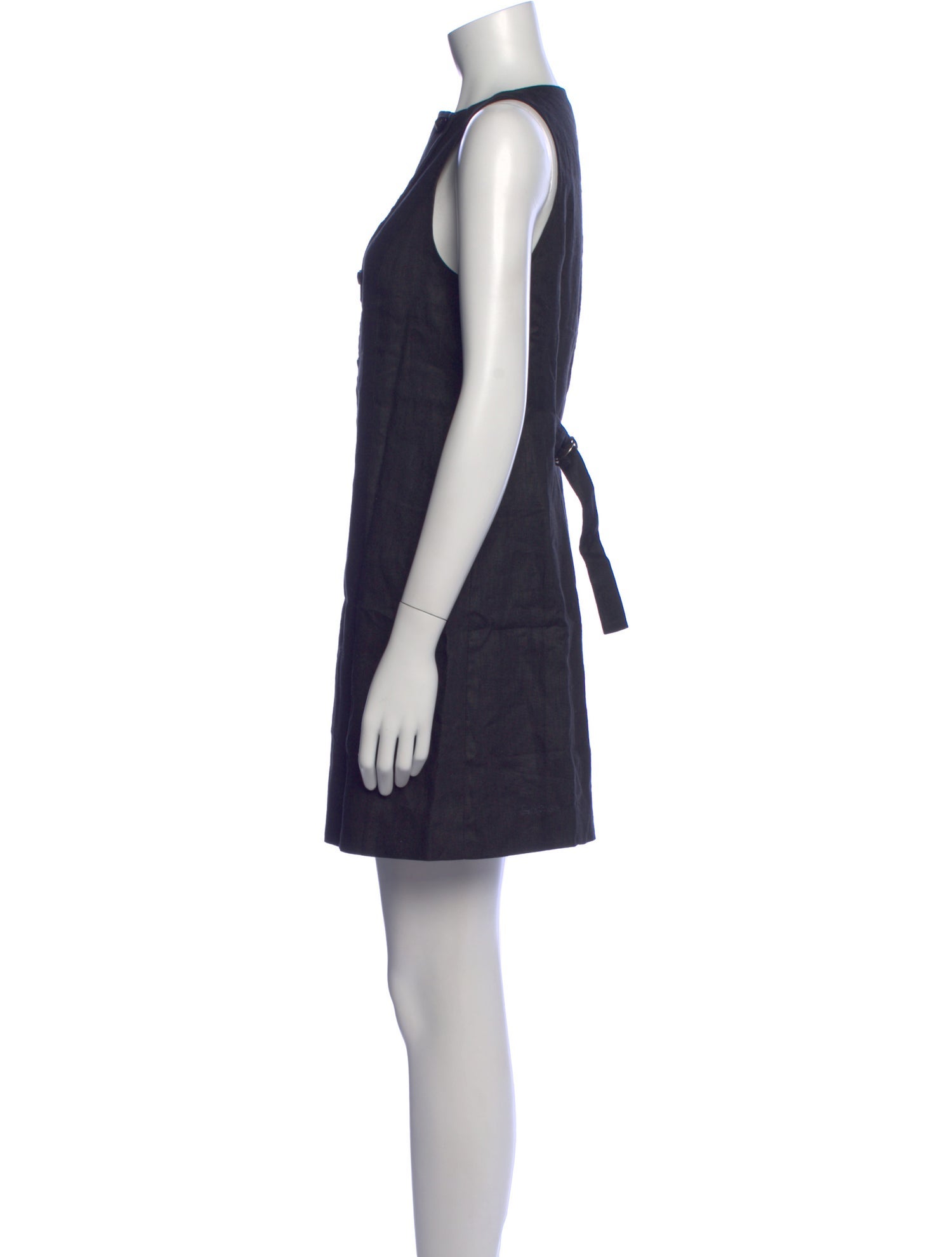 knee length dresses for ladies Anya Linen Halter Mini Dress - Oat Marle