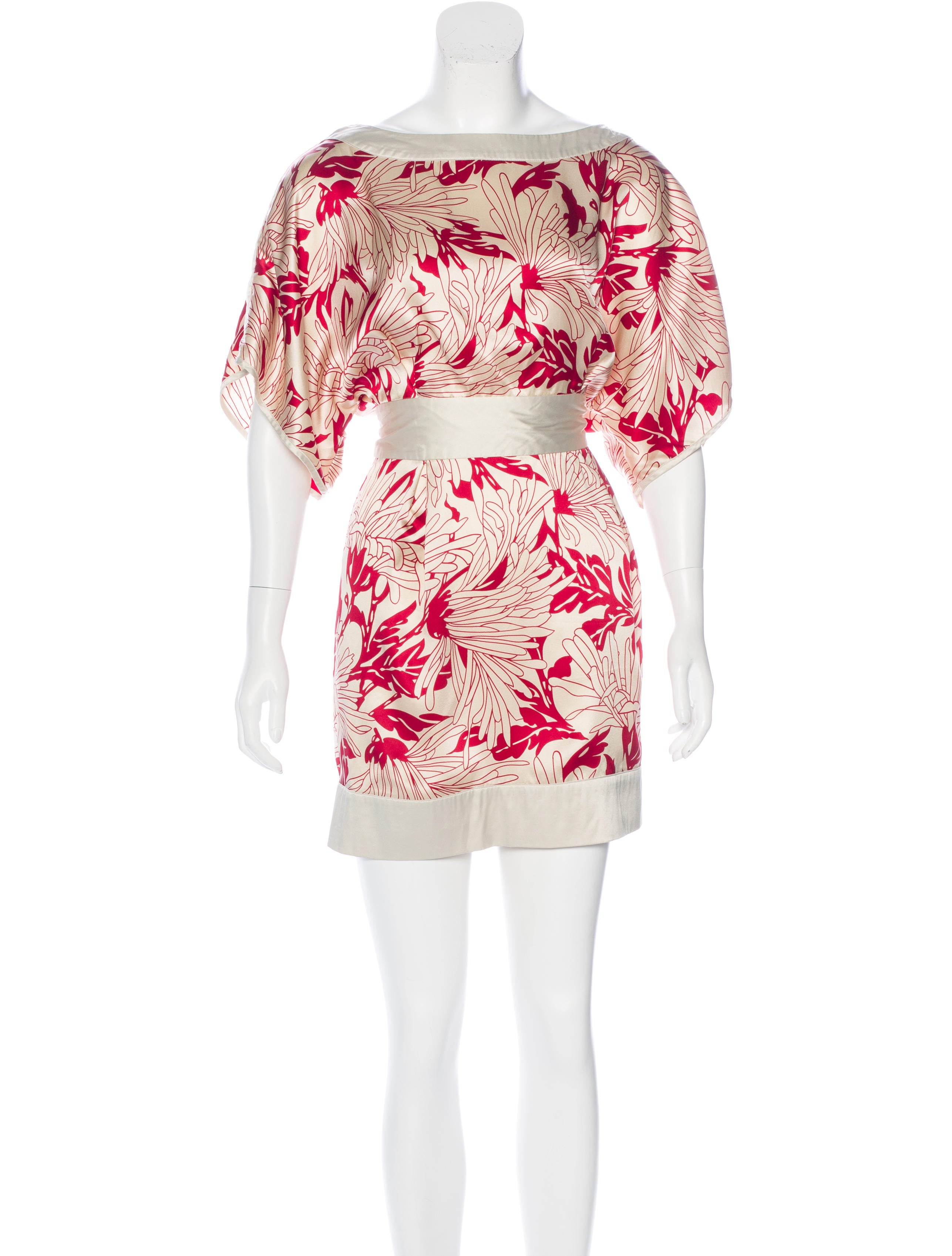 Diane von Furstenberg Silk Floral Dress Clothing WDI100898 The