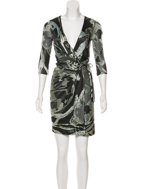 Diane von Furstenberg Wrap Mini Dress Green