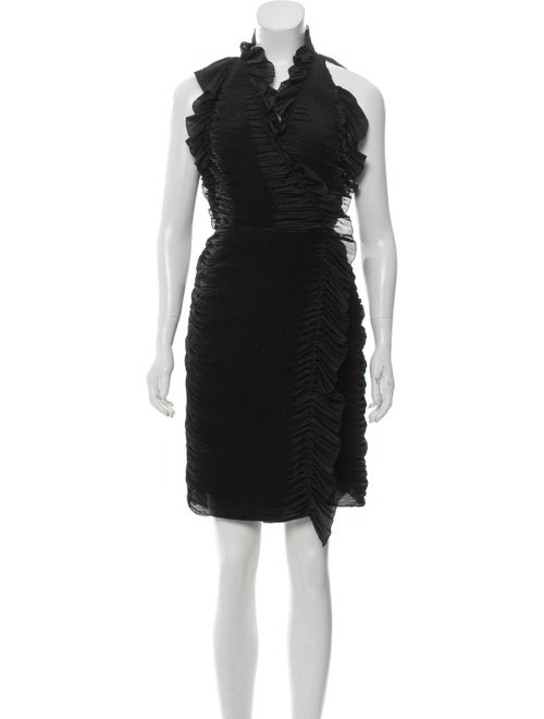 Diane von Furstenberg Plisse Wrap Dress Black