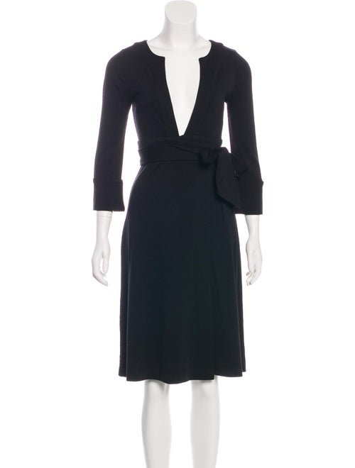 Diane von Furstenberg Wool Wrap Dress Black