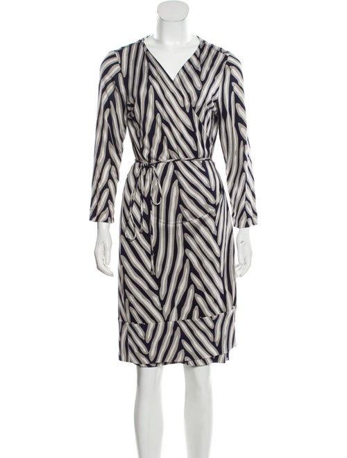 Diane von Furstenberg Silk Wrap Dress Navy