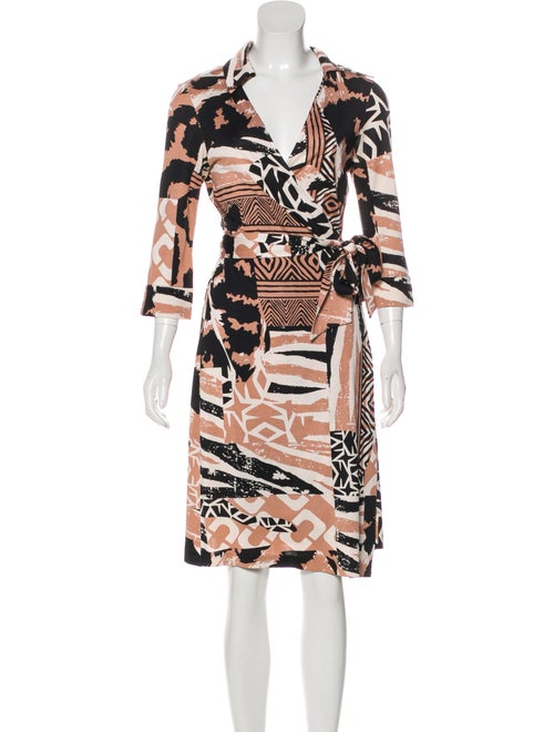 Diane von Furstenberg Silk Wrap Dress Brown