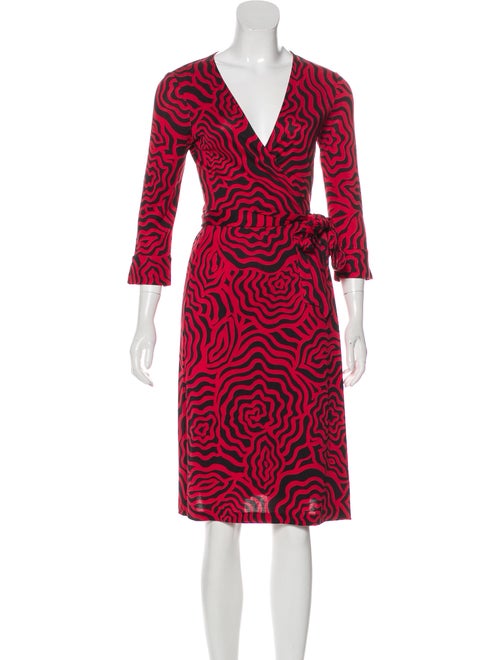 Diane von Furstenberg Silk Wrap Dress Red